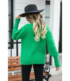 Long Sleeve Casual Pullover Furry Solid Color Knit Sweater Wholesale Women'S Top -Women Clothing Sales Store b0968edeb94b4b9394ddb0380113ba96