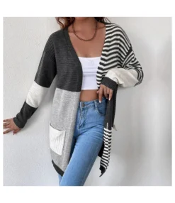 Sweater Coat Women Wholesale Women Stitching Striped Cardigan SOU162682 7 Sweater Coat Women Wholesale Women Stitching Striped Cardigan SOU162682 -Women Clothing Sales Store b22486df 3701 4f43 9bbf fc43e5e2fb3a 3c23cb9a7e2d9db0a0445da7efc0c49f