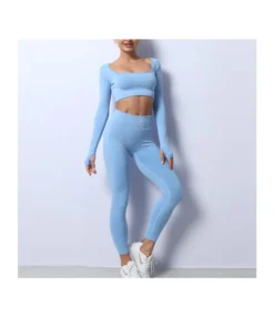 Solid Color Sport Tops & Legging Fitness Yoga Suits Wholesale Activewear Sets