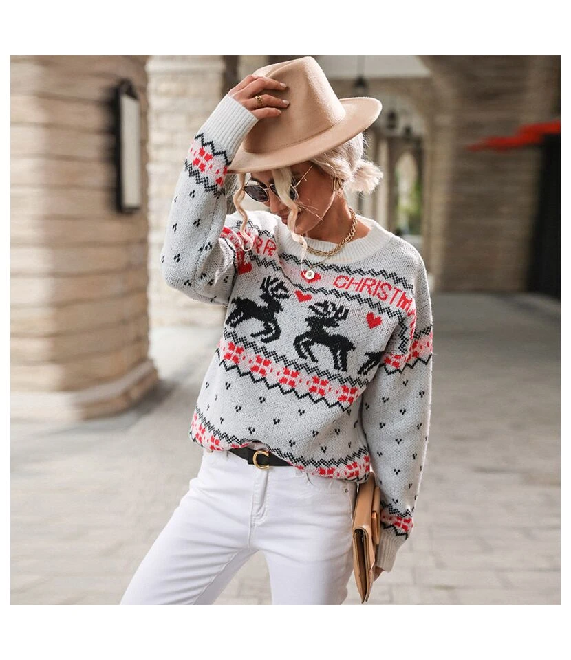 Xmas Wholesale Knit Holiday Sweater For Women SSW190572 3 Xmas Wholesale Knit Holiday Sweater For Women SSW190572 - Image 3