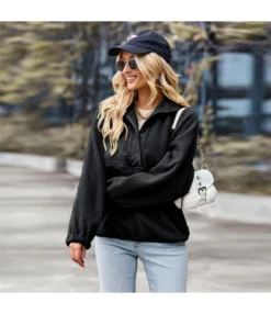 Fashion Lapel Fleece Pullover Top Casual Long Sleeve Solid Color Wholesale Sweatshirt STN561064 -Women Clothing Sales Store bd89b61a 9f76 4374 9f58 750c79d15d9c 5cf35d97e7c7755ca399216da9cfe225