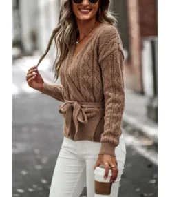 Casual V-Neck Lace-Up Solid Color Long Sleeve Wholesale Sweaters SSWN562372 -Women Clothing Sales Store bed3f701 adab 49eb 8359 843923d765dc 4cc775b0207aeaaf9391f50eff430137