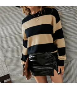 Crew Neck Wholesale Sweater Striped Fashion SS161869 -Women Clothing Sales Store bfede9ab ff6a 44f2 838b 44bc66829038 91F18E921466031D7C0F19042687045C