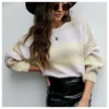 Gradient Color Fashion Knitted Pullover Top Sweater Trendy Wholesale Clothing SS200515