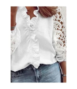 Long Sleeve Fashion Lace Solid Color Ruffles Women'S Shirts Business Casual Wholesale Blouse ST531695 -Women Clothing Sales Store c241663c bb06 4a10 a5fb d97468912745 497185401dcb634dfeeca286f63a605c