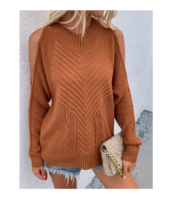 Solid Color Off-Shoulder Knitted Women'S Long-Sleeved Round Neck Wholesale Sweaters SSW5110516 -Women Clothing Sales Store c5dc3b44 a545 4b7e aae5 9332885faa94 d994ee51bf2abc859db831114e5929ea