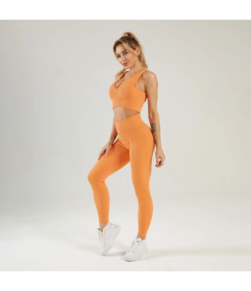 Seamless Knitting Sports Yoga Activewear Wholesale Two Piece Sets Outfits Women Fitness SO230139 3 Seamless Knitting Sports Yoga Activewear Wholesale Two Piece Sets Outfits Women Fitness SO230139 - Image 3