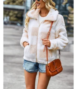 Long Sleeve Zipper Plaid Coat Thick Fleece Jacket Wholesale Womens Tops SOUN538539 -Women Clothing Sales Store ca669b9a 7b7a 4948 a3e7 158b42f73674 b8e76309c802aac2edd3c994e8460f19