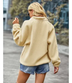 Fashion Lapel Fleece Pullover Top Casual Long Sleeve Solid Color Wholesale Sweatshirt STN561064 -Women Clothing Sales Store ca6a46aa a09d 4877 91b7 c16172f5a6da b441a54efc5394f10d2e0e141c98df8f