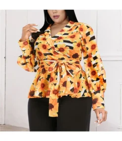 Chiffon Print Loose Cardigan Bandage Irregular Long-Sleeved Tops Wholesale Women'S Tops N4623050600027