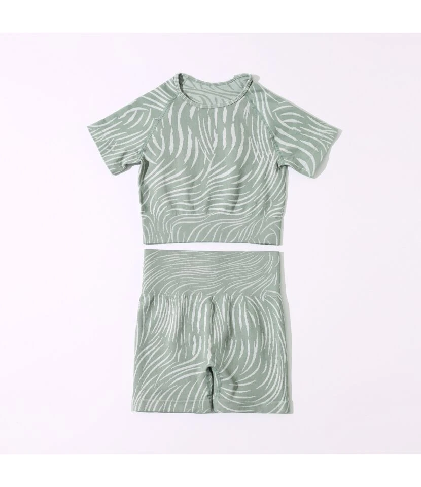 Short Sleeve Sport Tops & Shorts Athletic Womens 2pcs Seamless Yoga Suits Activewear Wholesale Workout Clothes SON534218 6 Short Sleeve Sport Tops & Shorts Athletic Womens 2pcs Seamless Yoga Suits Activewear Wholesale Workout Clothes SON534218 - Image 6