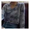 Long Sleeve Tie Dye Button Down Cardigans Wholesale Clothing SS070185