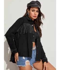 Rough Selvedge Casual Style Beaded Denim Coats & Jackets SW180659 -Women Clothing Sales Store d55bca47 be77 42cc 88d8 22b904e30b94 8337AB9B385F65AAE15D890B766AF804