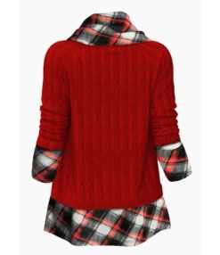 Fashion Splicing Pile Collar Plaid Knit Pullover Long Sleeve Loose Sweater Wholesale SSW94964 -Women Clothing Sales Store d669aae2 42ef 4cda a742 c03cc036daf8 008d21b79c1dfe83d1b10a101764d6c9