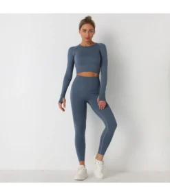 Knitted Solid Color Seamless Long-Sleeved Tops & Leggings Sports Fitness Yoga Suits Wholesale Activewear Sets SON539918 -Women Clothing Sales Store da88f3c3 d293 4f4b acfb cf1d604d3ea8 43697e10f0ce1c61f928e24887f209e7