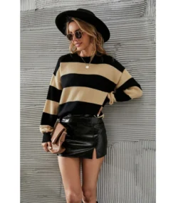 Crew Neck Wholesale Sweater Striped Fashion SS161869 -Women Clothing Sales Store da903cc0 c60b 43a4 a985 ef8e57780b29 628AADBEABBE1C09E7559C39EBB66970