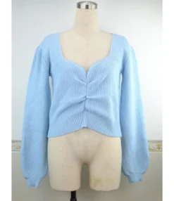 Pure Color Long Puff Sleeve Knitting Sweater 210603402 -Women Clothing Sales Store dsc 0451