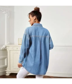 Pocket Loose Casual Long Sleeves Simple Lapel Long Denim Shirt Wholesale Women'S Top STV463514 -Women Clothing Sales Store e5893db0 8b9a 47a1 8e2b cbd3a0c6402d 37b215815d7b3c59424e4c93d33af9c5