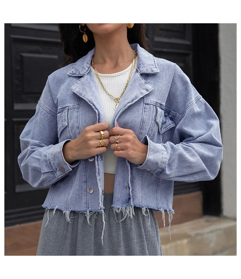 Women Fashion Outerwear Tassel Denim Short Wholesale Coats & Jackets SOU181518 1 Women Fashion Outerwear Tassel Denim Short Wholesale Coats & Jackets SOU181518