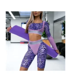 Leopard Print Sport Tops & Mid Pants Sexy Yoga Suits Workout Sets Wholesale Activewears SON534213