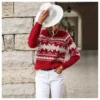 Xmas V-Neck Knit Women Wholesale Sweater SSW190574