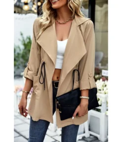Fashion Lapel Drawstring Trench Long Sleeve Slim Solid Color Wholesale Coats SOUN562273 -Women Clothing Sales Store ee25f9c7 8f31 4263 b8f6 4b52ab1e62b6 f5715ac4746df6a77c90156723ffd10f