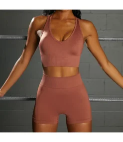 Athletic Vests & Shorts Seamless Yoga 2pcs Sets Activewears Wholesale Workout Clothes SON534206