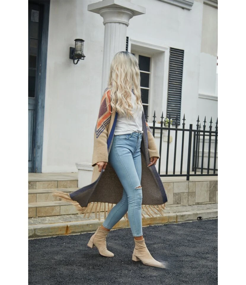 Tassel Contrast Sweater Knit Fashion Cardigan Wholesale Women'S Top N4623070300167 9 Tassel Contrast Sweater Knit Fashion Cardigan Wholesale Women'S Top N4623070300167 - Image 9