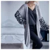 Fashion Cardigan Coat Wholesale Women Knitted Leopard SOU162679
