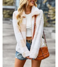 Long Sleeve Zipper Plaid Coat Thick Fleece Jacket Wholesale Womens Tops SOUN538539 -Women Clothing Sales Store f4be186d 4e54 4dd2 bfd2 8f21791f795a 5fd9d707109e8686cdc497ee7d87b585