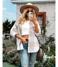 Casual Plaid Coats Loose Lapel Long Sleeve Jacket Wholesale Womens Tops SOUN538540 -Women Clothing Sales Store f506217b d600 450e b1e7 892cf18f3bc8 1a2e5fa4633f684e5b5c9f5a0155182c