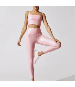 Women Plain Color Sports Crop Tops Yoga Pants Wholesale Two Piece Sets SON580303