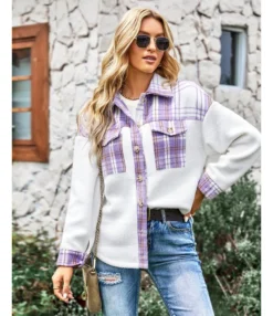Plaid Shirt Fashion Coat Loose Long Sleeve Jacket Wholesale Womens Tops SOUN538542 -Women Clothing Sales Store f89cbcb7 41f7 4659 b5b3 73db52f288a5 68214514f6c7b6b641ef2f15a8bb909b