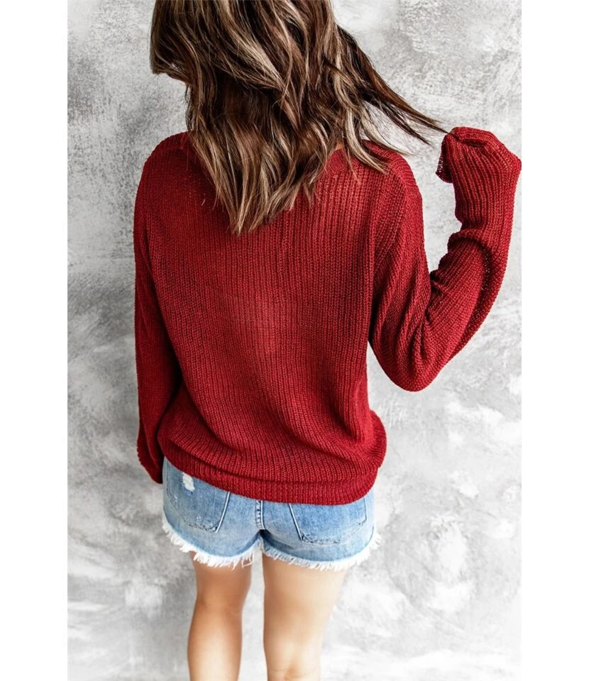 Wholesale Womens Knitted Sweater V Neck Long Sleeves Buttons SS180396 6 Wholesale Womens Knitted Sweater V Neck Long Sleeves Buttons SS180396 - Image 6