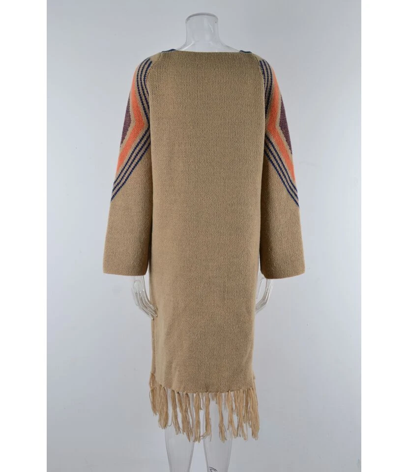 Tassel Contrast Sweater Knit Fashion Cardigan Wholesale Women'S Top N4623070300167 7 Tassel Contrast Sweater Knit Fashion Cardigan Wholesale Women'S Top N4623070300167 - Image 7