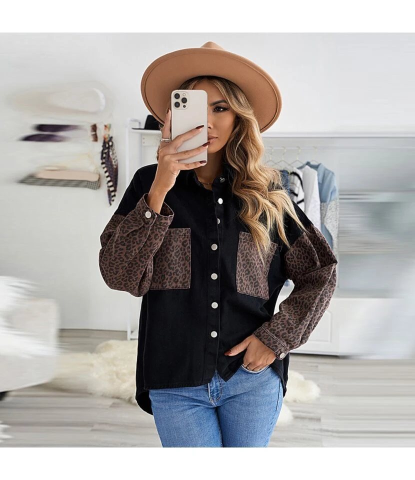 Shirt Jacket Pocket Decorative Lapel Cardigan Wholesale Womens Tops ST202674 5 Shirt Jacket Pocket Decorative Lapel Cardigan Wholesale Womens Tops ST202674 - Image 5