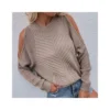 Solid Color Off-Shoulder Knitted Women'S Long-Sleeved Round Neck Wholesale Sweaters SSW5110516