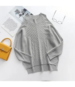 Solid Color Off-Shoulder Knitted Women'S Long-Sleeved Round Neck Wholesale Sweaters SSW5110516 -Women Clothing Sales Store img 0085