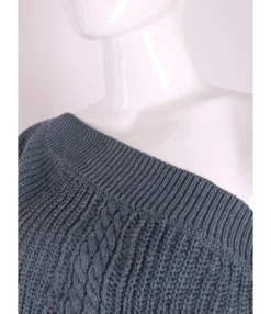 Trendy Lantern Sleeve Off Shoulder Knit Sweater Wholesale SS030682 -Women Clothing Sales Store img 3820 1