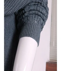 Trendy Lantern Sleeve Off Shoulder Knit Sweater Wholesale SS030682 -Women Clothing Sales Store img 3821 1